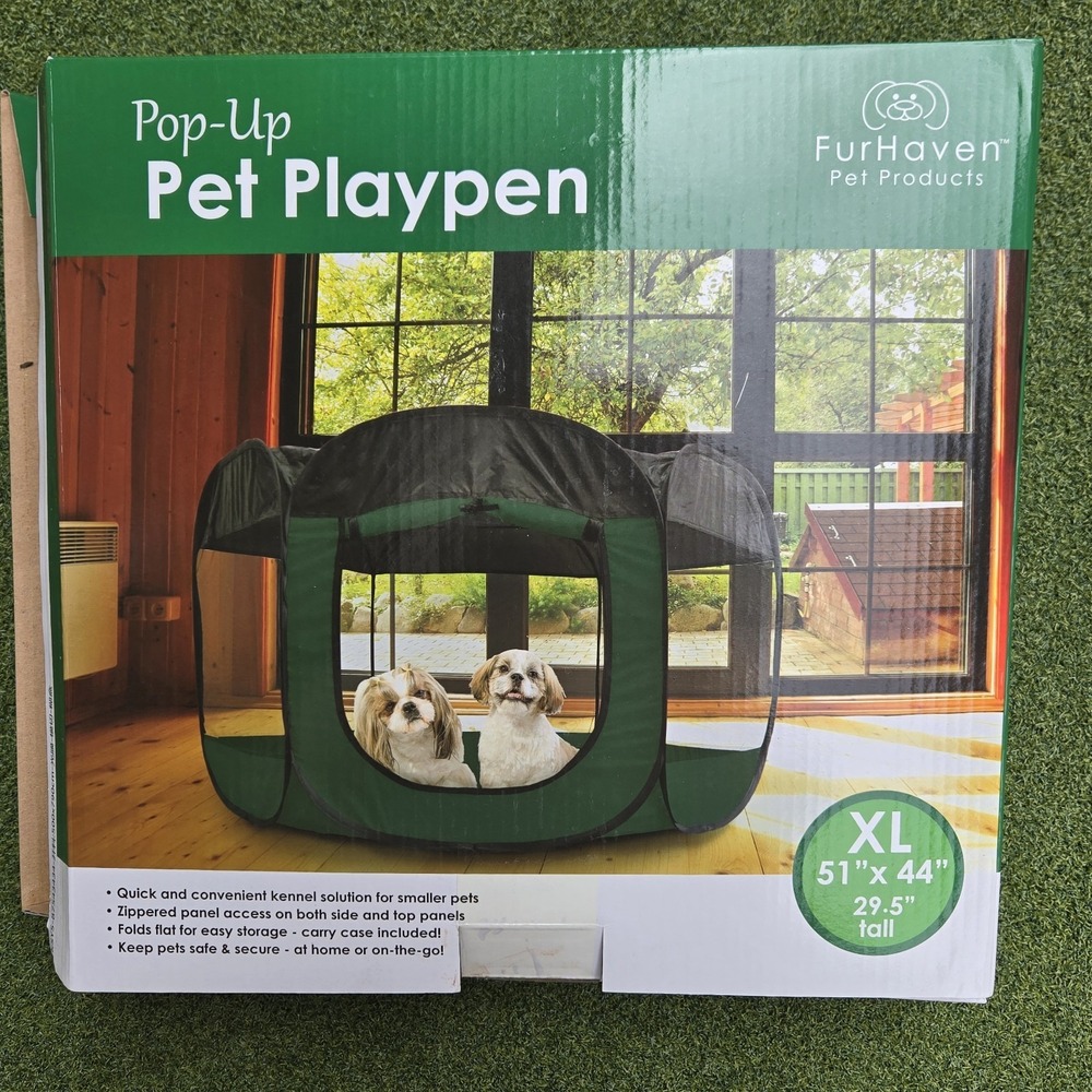 Fur Haven XL Pop Up Pet PlayPen Indoor Outdoor 51" X 44"  29.5 Tall